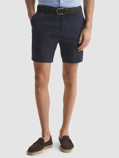 Reiss Wicket Modern Fit Chino Shorts In Navy Blue