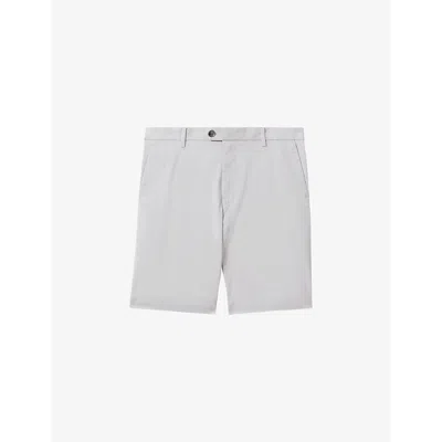 Reiss Mens Ice Grey Wicket Stretch-cotton Chino Shorts In Ice Grey