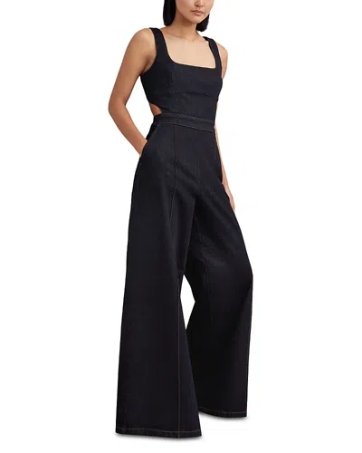 Reiss Wide Leg Jumpsuit In Black