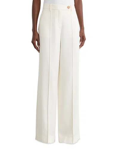 Reiss Wide Leg Trousers In White