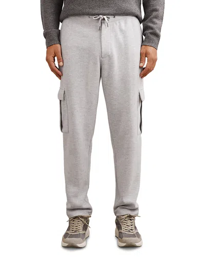 Reiss Willan Jersey Cargo Pants In Gray