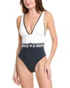Reiss Willow Colorblocked Belted One-piece In White