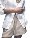 Reiss Willow Linen Blend Shorts In Brown