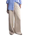 Reiss Willow Wide Leg Linen Blend Drawstring Pants In Black