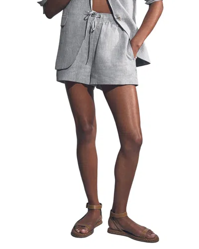 Reiss Willow Linen-blend Short In Gray