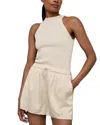 Reiss White Laser Cut Drawstring Shorts In White
