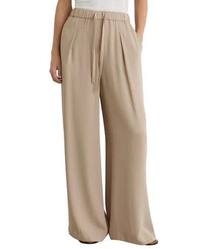 Reiss Women's Aimee Pull On Wide Leg Pants In Neutral