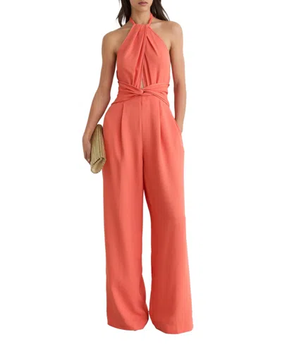 Reiss Women's Akia Contrast Detail Jumpsuit In Pink