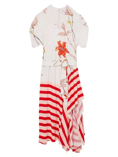 Reiss Women's Alicia Floral Stripe Maxi Dress In White