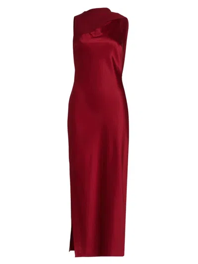 Reiss Women's Alula Open-back Sleeveless Satin Dress In Burgundy