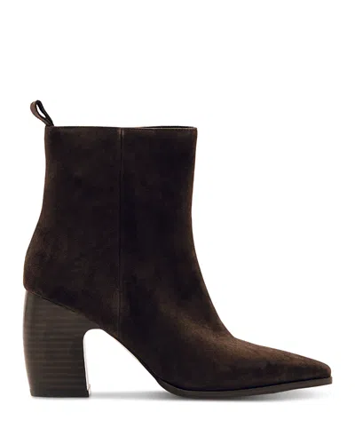 Reiss Women's Amy Suede Block Heel Ankle Boots In Brown
