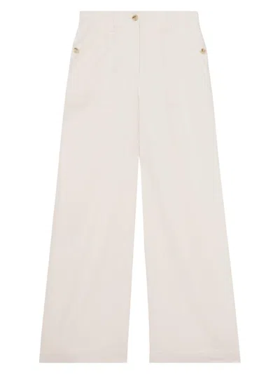 Reiss Women's Ashby Linen Wide-leg Trousers In White