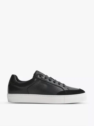 Reiss Women's Ashley Low Top Leather Sneaker In Black & White