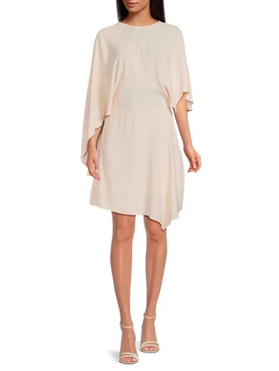 Reiss Women's Asymmetric Mini Dress In Beige