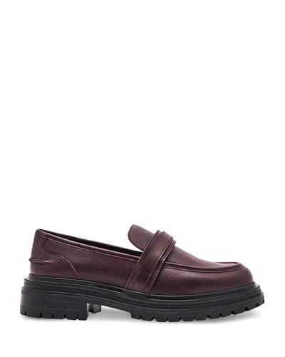 Reiss Women's Athena Leather Loafer In Burgundy