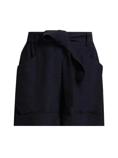 Reiss Women's Avril Belted Shorts In Blue