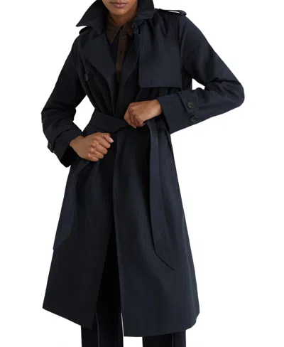 Reiss Women's Azura Hooded Insert Trench Coat In Navy
