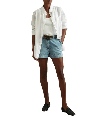 Reiss Women's Belle Linen Shirt In White
