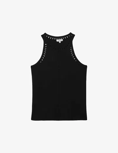Reiss Cammi Cutout Tank Top In Black
