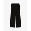 Reiss Womens Black Eden Wide-leg Mid-rise Woven Trousers