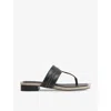 Reiss Black Leather Strap Thong Sandals In Black