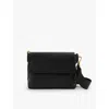 Reiss Womens Black Selena Logo-embossed Leather Cross-body Bag
