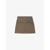 Reiss Womens Black/camel Lena Houndstooth-pattern Woven Mini Skirt In Black/camel