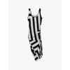 Reiss Serina Graphic Blocked Midi In Black/white