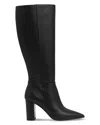 Reiss Black Block Heel Knee High Boots