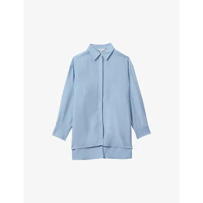 Reiss Womens Blue Beatrix Oversized Woven Shirt