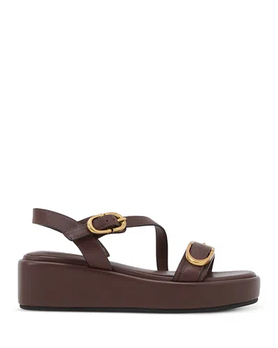 Reiss Women's Buckled Platform Sandals In Brown