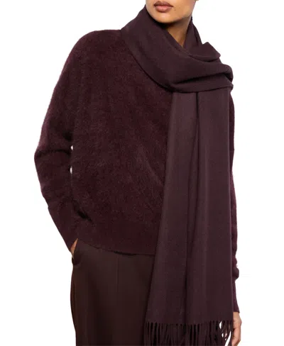 Reiss Women's Cashmere-blend Picton Blanket Scarf With Fringe Trim In Burgundy