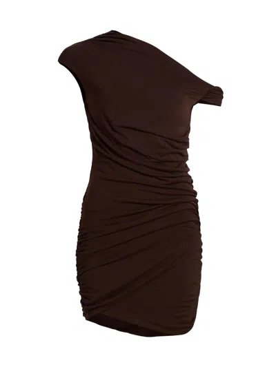 Reiss Women's Ceres Ruched Jersey Minidress In Brown