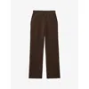 Reiss Womens Chocolate Bernie Wide-leg High-rise Stretch-jersey Jogging Bottoms In Chocolate