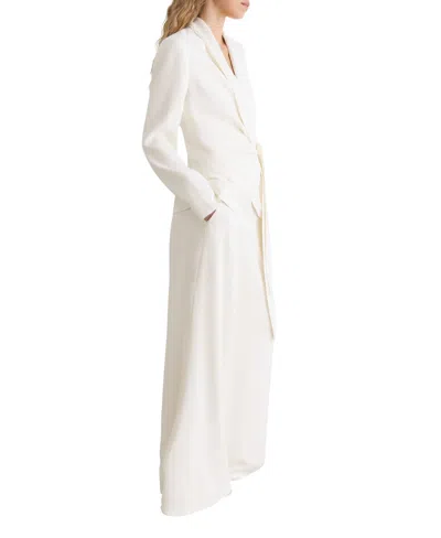 Reiss Dora Double Breasted Wool Blend Coat In White