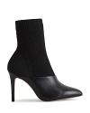 Reiss Women's Cosmos Leather & Knit High-heel Boots In Black