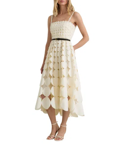 Reiss Women's Cotton Cut-out Belted Midi Dress In Nude