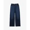 Reiss Dark Blue Petite Lightweight Viscose Blend Relaxed Jeans In Dark Blue