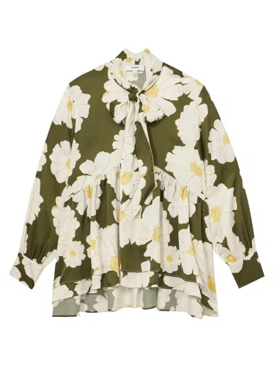 Reiss Women's Delilah Floral Blouse In Green