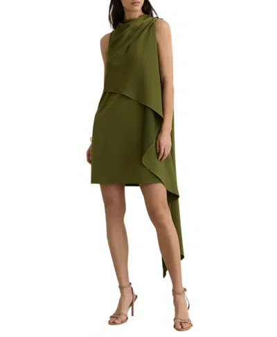 Reiss Women's Drape-detail Layered Mini Dress In Green