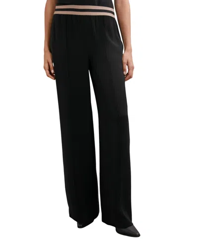 Reiss Women's Elasticated-waist Wide-leg Pants In Black