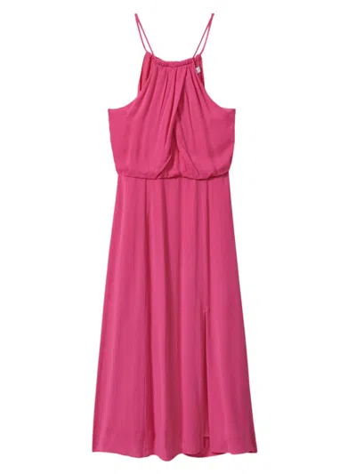 Reiss Women's Elliana Draped Halter Midi-dress In Pink