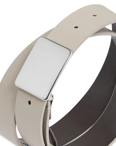 Reiss Women's Eva Square Buckle Leather Belt In Stone