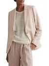 Reiss Farrah Linen Blazer In Pink