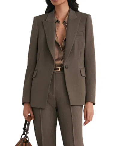 Reiss Women's Gabi Puppytooth-check Single-breasted Blazer In Brown