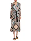 Reiss Alegra Scarf Print Midi Dress In Pink Blue
