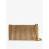 REISS REISS WOMEN'S GOLD BAILEY BEAD-EMBELLISHED WOVEN SHOULDER BAG