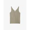 REISS REISS WOMEN'S GOLD MIKA V-NECK METALLIC KNITTED VEST