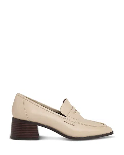 Reiss Women's Heidi Almond Toe Block Heel Loafers In Off White
