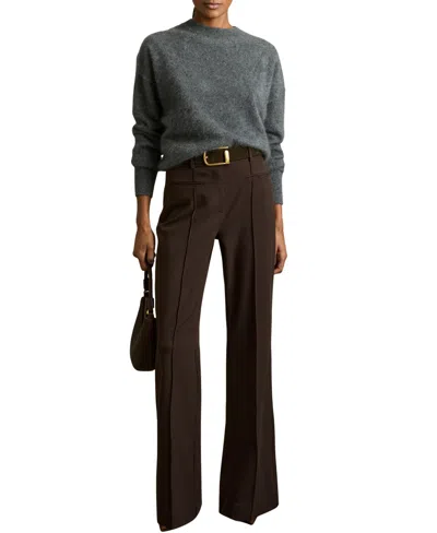 Reiss Women's High Rise Flared Pants In Brown